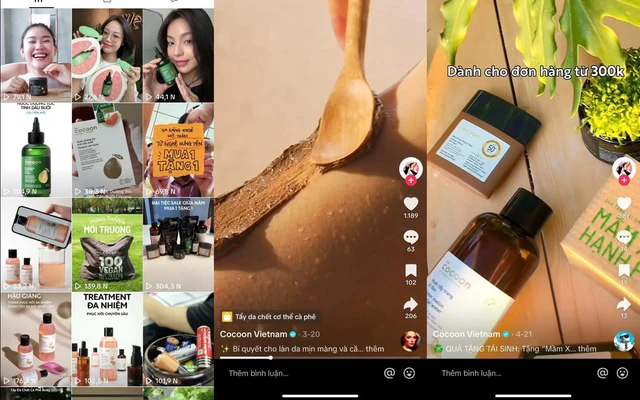 TikTok trends in Vietnam beauty brand Cocoon short-form videos on TikTok Shop